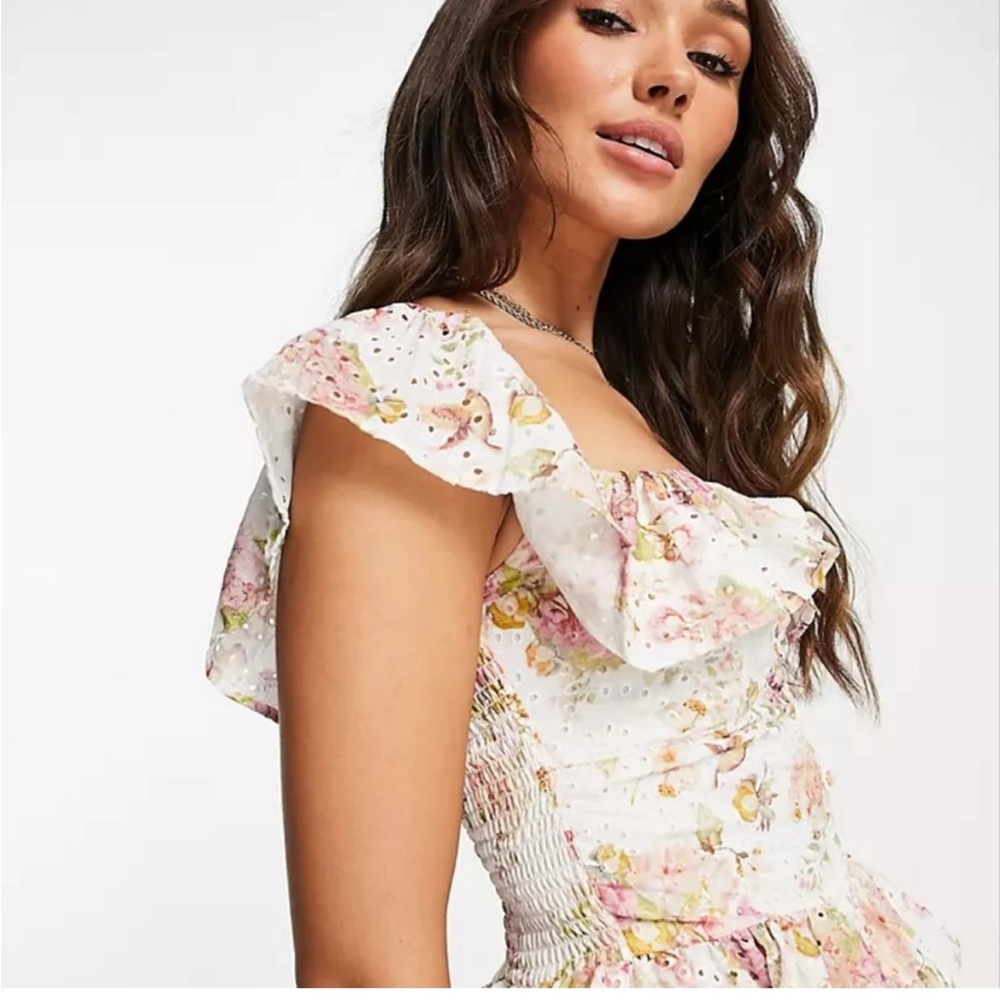 Floral Ruffle Peplum Blouse